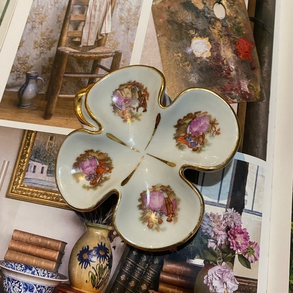 Limoges France 4 leaf clover trinket dish - Picture 5 of 9
